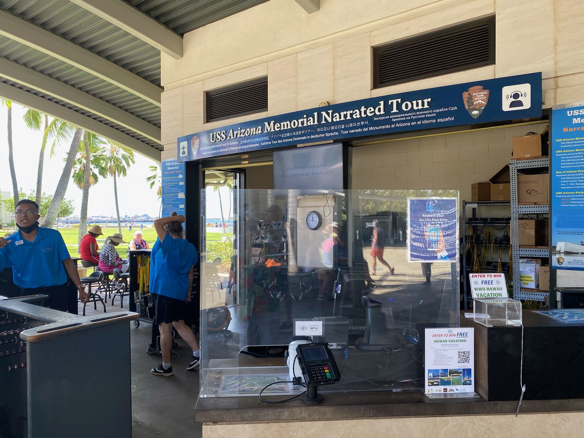 USS Arizona Memorial Audio set stand staff