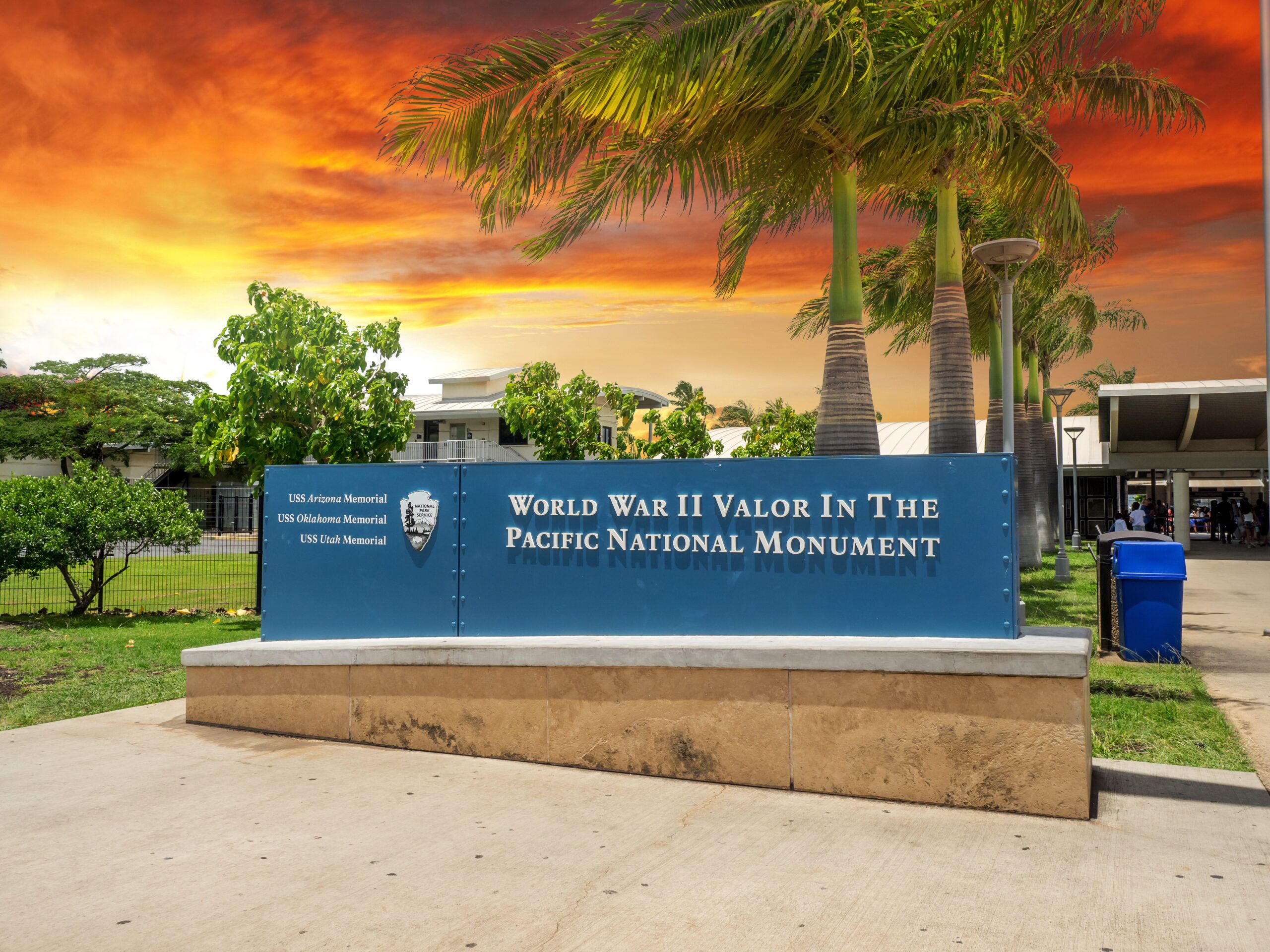 Entrance to the Pearl Harbor Visitor Center on Oahu.
